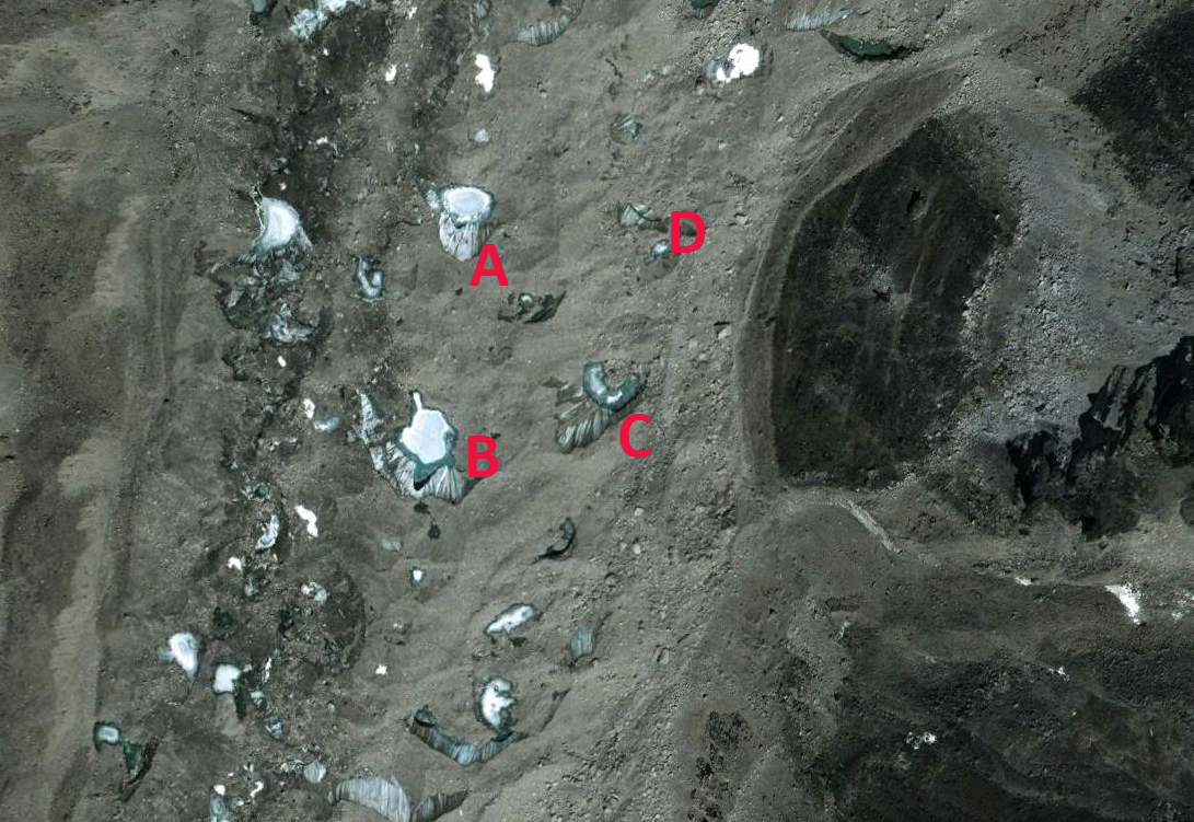 khumbu glacier lakes 2003