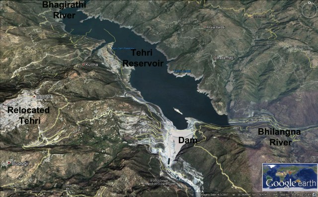 tehri dam map 2007