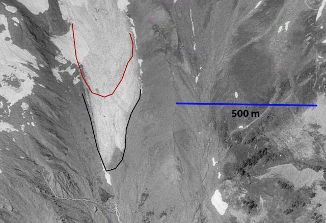 1993 Google Earth view of terminus