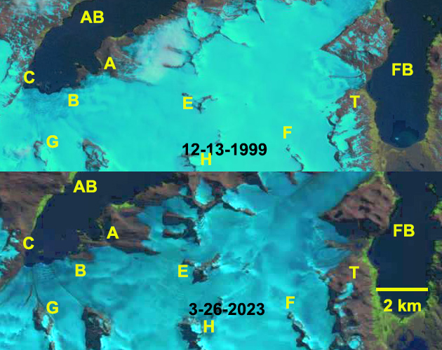 Turnback glacier 1999-2023