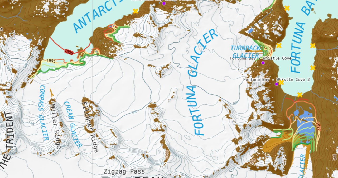 turnback glacier map