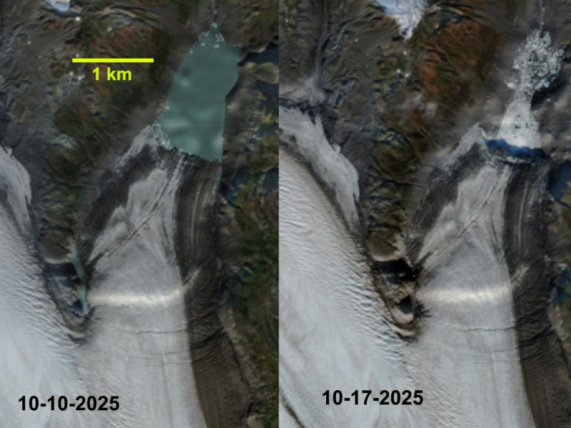 Bear Glacier, Alaska October 2025 Lake&nbsp;Outburst